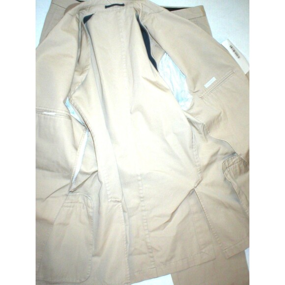 New Mens 42 RG NWT Designer Piombo Suit Beige Tan Italy 54 Cotton 36 35 Tall - Picture 7 of 16
